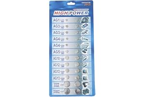 24-Pieces Button Cell Batteries AG1/3/4/5/10/12/13 Lithium Button Coin Cell Battery for Remotes Watch Calculator Cameras Batt