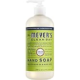 MRS. MEYER'S CLEAN DAY Liquid Hand Soap, Lemon Verbena, 12.5 fl oz | Moisturizing Liquid Hand Soap, Softens and Cleans Hands, Cruelty Free, Made with Essential Oils, Olive Oil, and Aloe Vera
