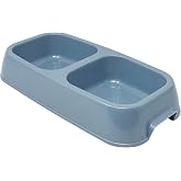 Van Ness Pet Lightweight Medium Double Dish Feeder For Cats And Dogs, 42 OZ Capacity,Blue