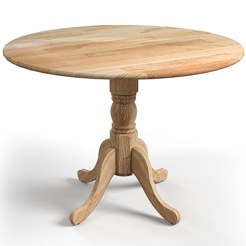Giantex Round Dining Table, 40" D X 29" H, Rubber Wood Pedestal Table W