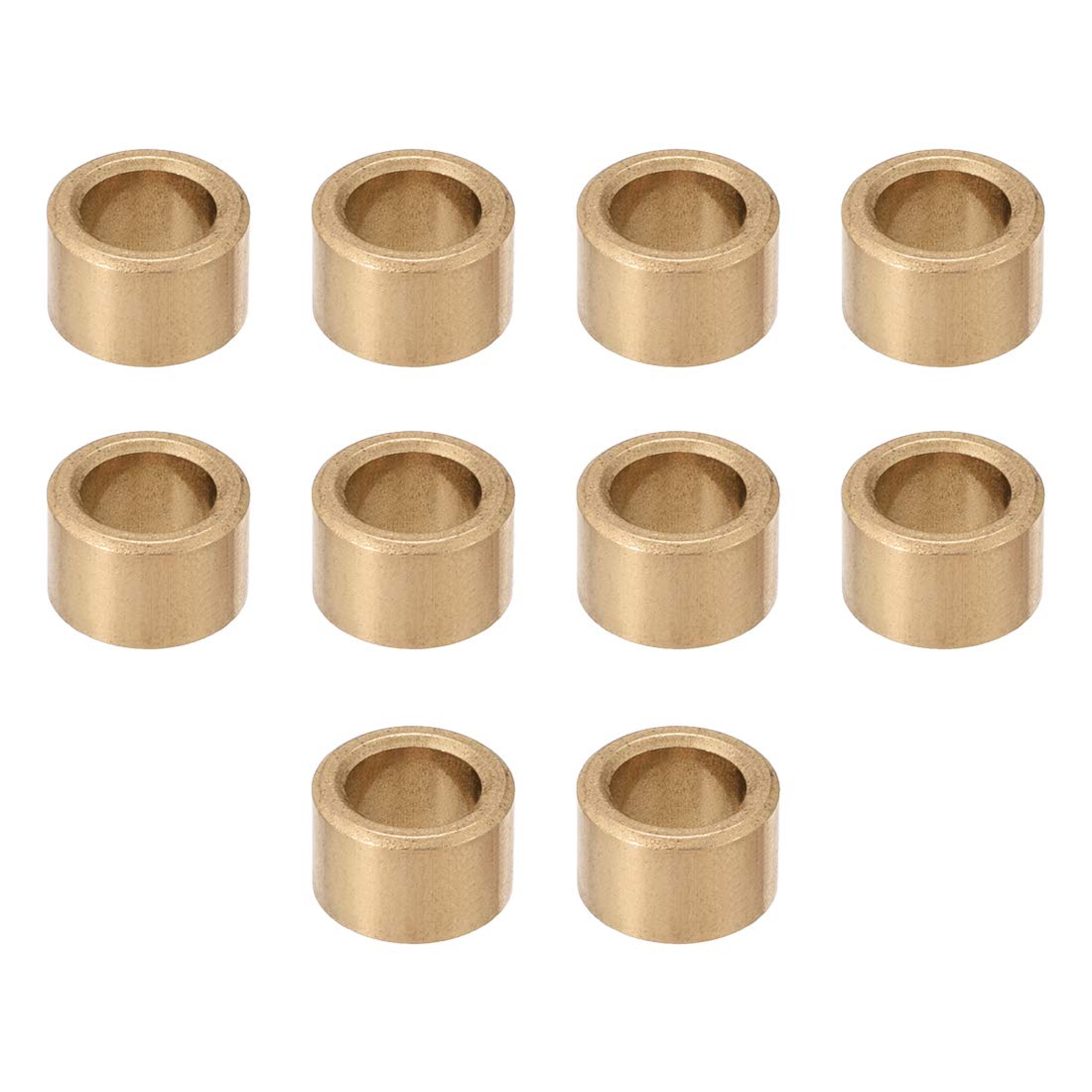 sourcing map Bearing Sleeve 8mm Bore x 12mm OD x 8mm Long Self-Lubricating Sintered Bronze Bushings 10pcs