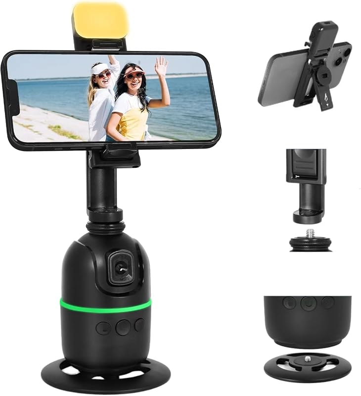 Trípode de Seguimiento automático de Cara/Cuerpo, no Requiere aplicación, Soporte de teléfono de rotación de 360° con luz de Relleno, Soporte de teléfono de Seguimiento automático, Control de — foto 1 de 6
