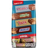 SNICKERS, TWIX, MILKY WAY &amp; 3 MUSKETEERS Minis Milk Chocolate Bars Variety Pack, Party Size, 19.49 Oz Bulk Bag