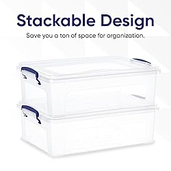 Superio Clear Storage Boxes with Lids, Plastic