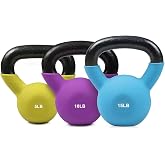 RitFit Neoprene Coated Kettlebell Weight Set, Solid Cast Iron