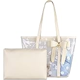 Women Waterproof PVC Clear Tote Bags Shoulder Handbag Beach Bag Shopping Work Bag