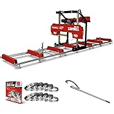 MechMaxx 36" MAX Portable Sawmill(10 x Blades + Log Hook Included), HONDA GX690 22HP 688cc V-Twin Engine, 36" Board Width, 20' Track Length, Model SM-36HMAX