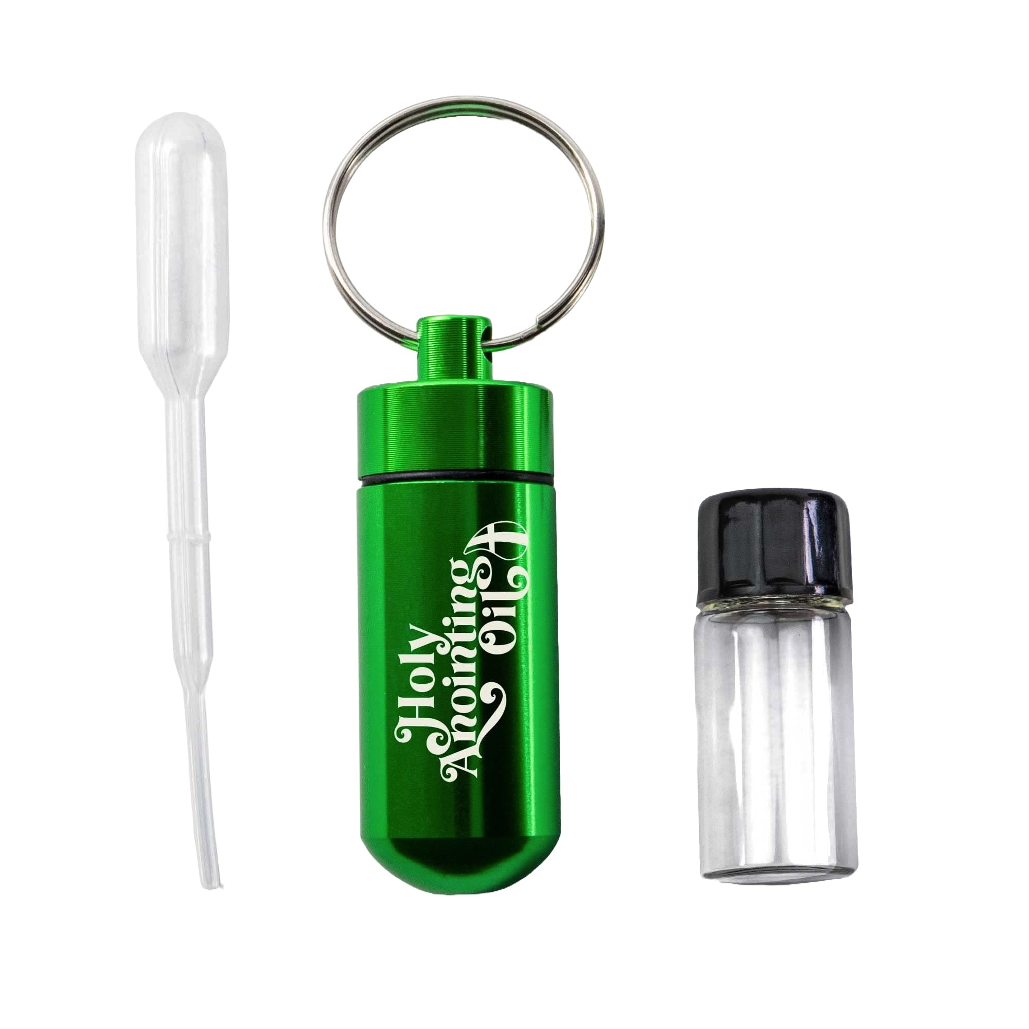 Anointing Oil Bottle Accessory Kit, Green Keychain
