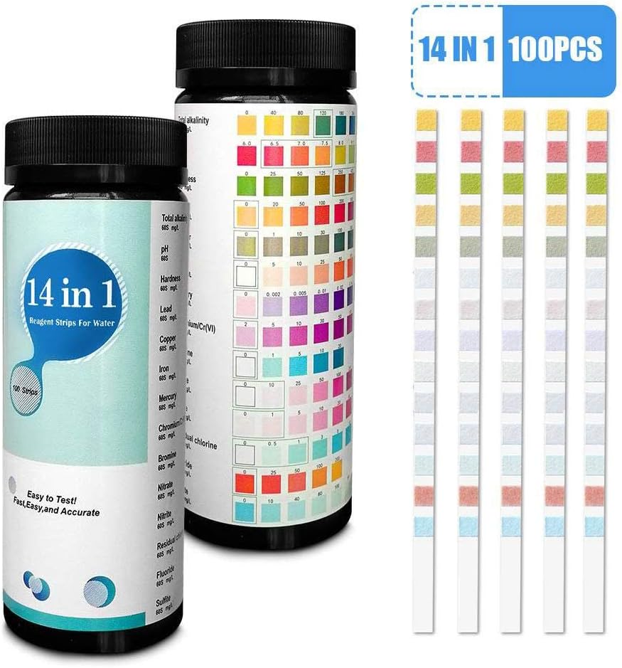 CARTEY Water Hardness Test Strips, Best Hard Water Test Kit For Home, Testing Total Hardness Of Water Softener, Drinking Water Quality, Pool Water 100 PCS