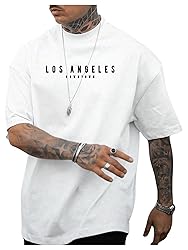 GORGLITTER Men's Crewneck T Shirt Letter Graphic