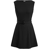CIDER Sleeveless Dress for Summer Women's Belted Mini A-Line Casual Party Dress