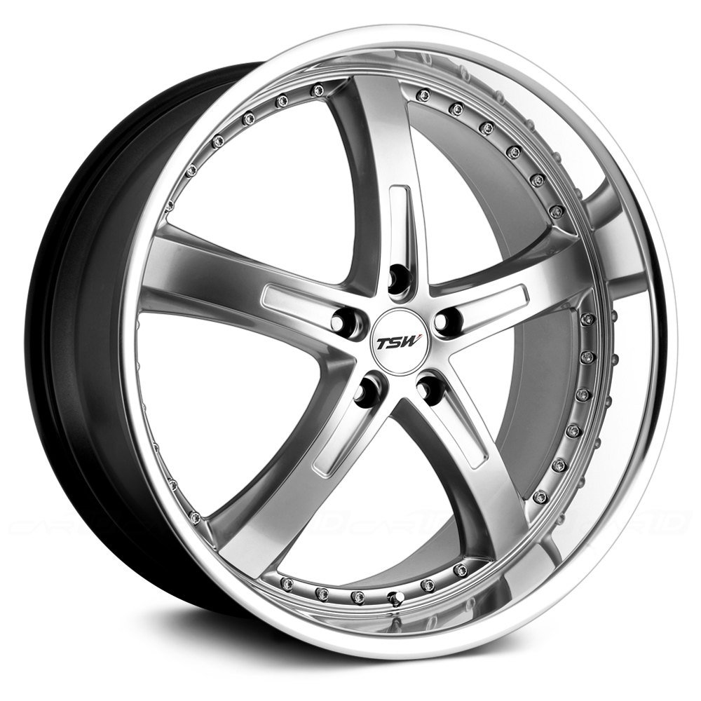 TSW Jarama Custom Wheel Hyper - Silver with Mirror Cut Lip 20" x 8.5", 20 Offset, 5x114.3 Bolt Pattern, 76mm Hub
