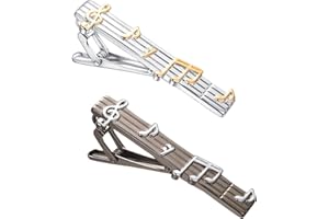 RunootPR 2Pcs Tie Clip Set for Men Unique Silver Gold Black Tie Clip Personalized Tie Bar Clip Fathers Day Birthday Wedding Jewelry