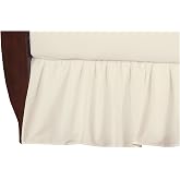 American Baby Company 100% Natural Cotton Percale Ruffled Crib Skirt, Cream, 52"L x 28"W + 13.5"