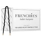Frenchies French Twist Hair Pin, Ultra Flocked Extra Soft French Hair Pins for Women, Wedding, Updo Extensions, or Wig, 100 Count, Black, Small (2 inch)