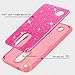 LG Aristo 3/LG Tribute Empire/LG Tribute Dynasty/LG Aristo 2/Rebel 3 LTE/Zone 4/Risio 3/Fortune 2/Rebel 2/K8+ Plus Phone Case for Girls Women, Glitter Bling Sparkly Dual Layer Cover - Pink