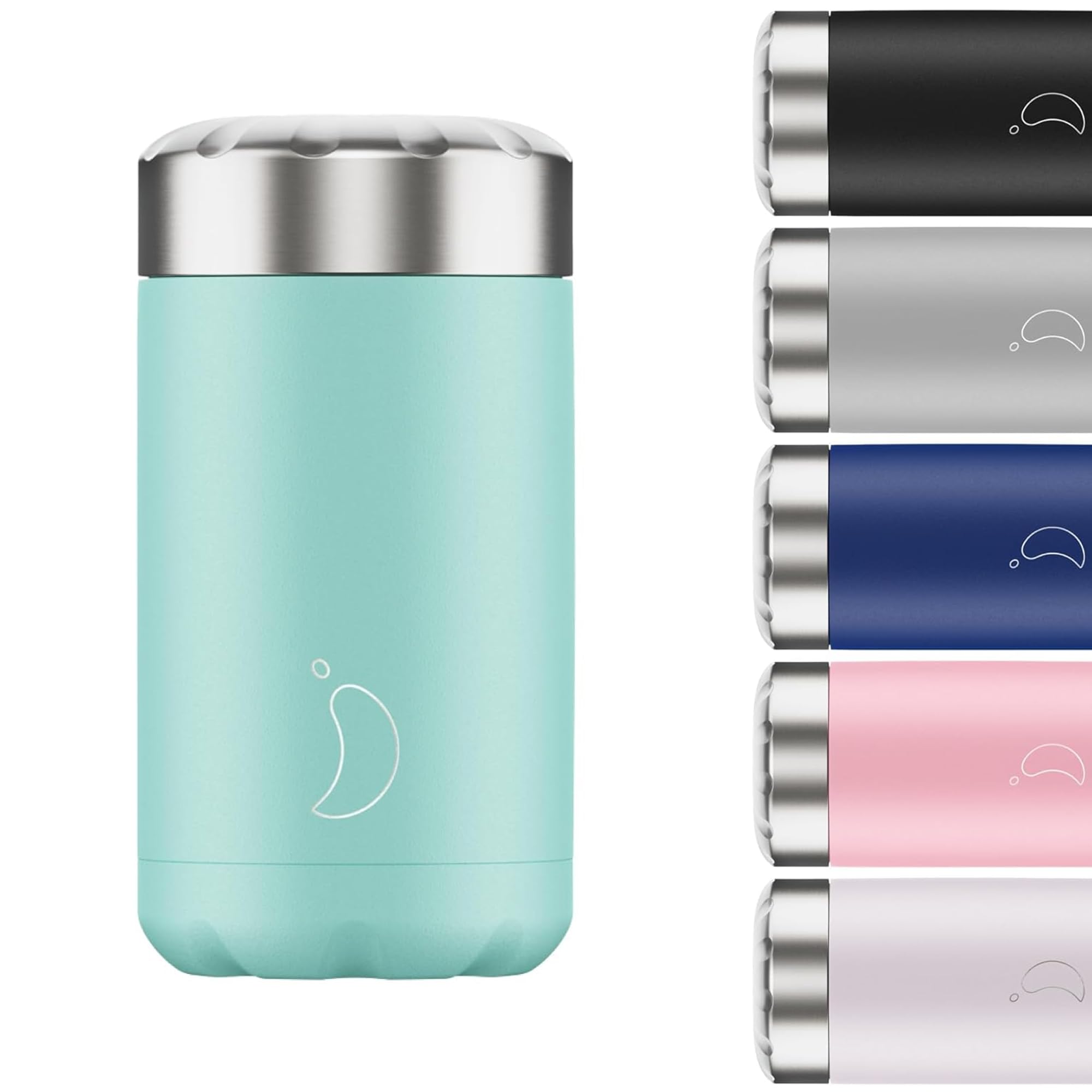 Chilly's Food Pot - Leak-Proof, Premium Stainless Steel Reusable Food Container - Double-Walled Insulated for Hot or Cold Lunch Storage - Pastel Green - 500ml