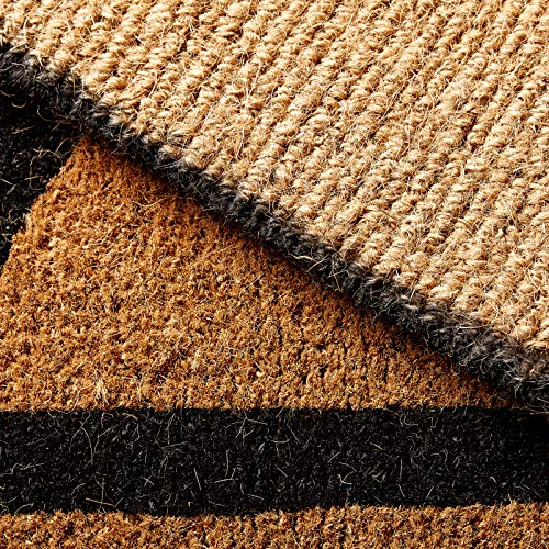 Kempf Half Round Black Border Coco Doormat, Heavy Duty Doormat, Double