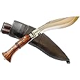 Gorkha Kukri Knife With Leather Cover – Full Tang Cold Carbon Stainless Steel Blade,(Wooden Handle) – Includes 2 Small Knives – Perfect for Outdoor, Hiking, Survival & Adventure