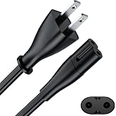 AC Power Cord for PS5 PlayStation 5, TPE Jacket(Durable&amp;Flexible Than PVC) | 5FT C7 Figure8 Power Cable for PS5/PS4/PS3 Slim, Xbox Series S/Series X, Xbox One S/X, Non-Polarized, 2-Prong, Black