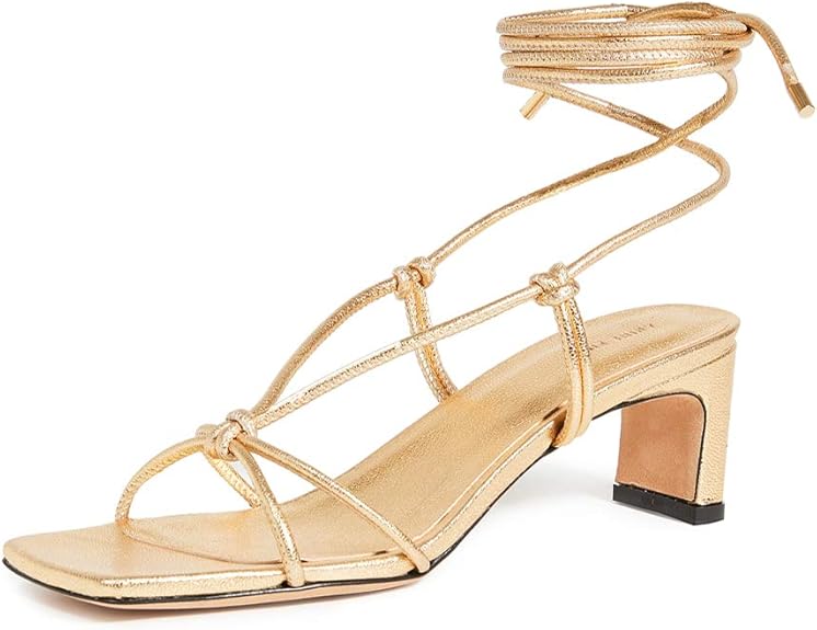 Amazon.com | ANINE BING Women's Graham Sandals, Gold, 6 Medium US | Flats
