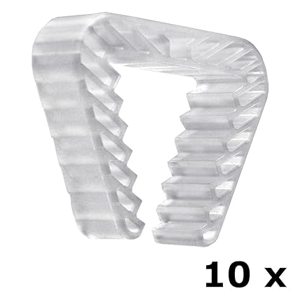 Fensterklammer, Fensterstopper transparent klar aus Kunststoff - für Fensterrahmen von 3 bis 5 cm - Verhindert das Schließen von Fenstern z.B. beim Lüften - 10 Stück (Spar-Set)