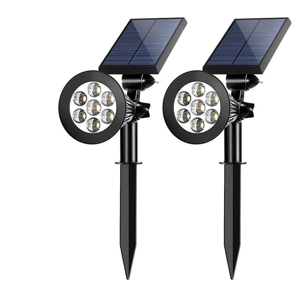 Sunklly Solar Spotlight 7 Led 2-in-1 Waterproof Outdoor Solar Adjustable Landscape Spotlights Lawn Garden Patio Deck Yard Driveway (2 Pack)