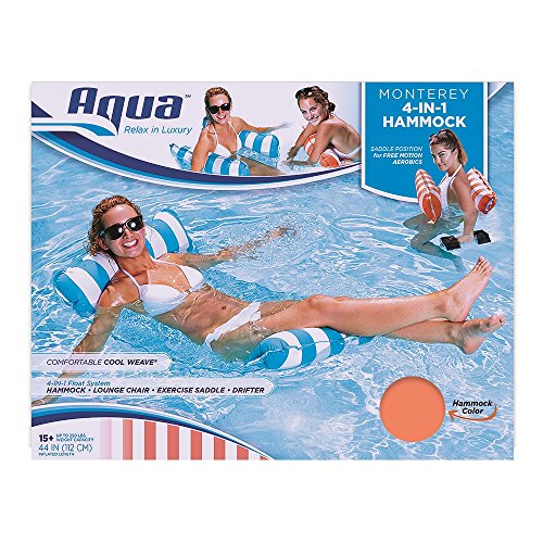 Aqua Leisure Monterey Hammock Pool Float, One Size, Orange