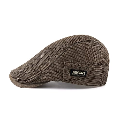 JAMONT Summer Beret Hat Breathable Mesh Casquette Flat Visor
