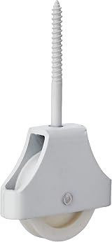 Merriway BH02877 Single Screw Pulley White for Washing Line Rope Cord Up to 8mm view 2