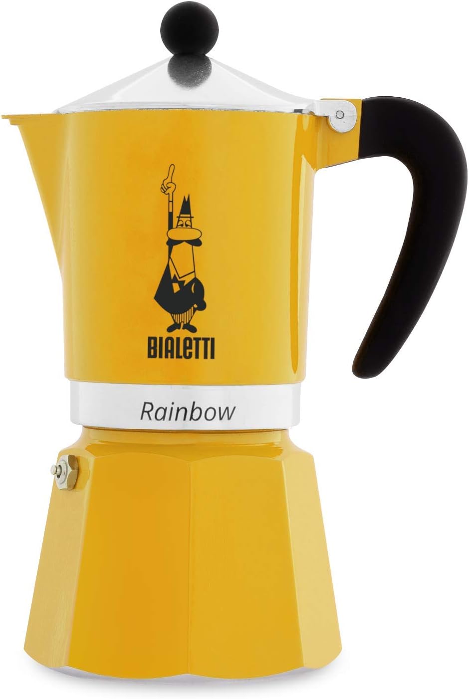 Bialetti Rainbow Aluminium Stovetop Coffee Maker (6 Cup) Yellow