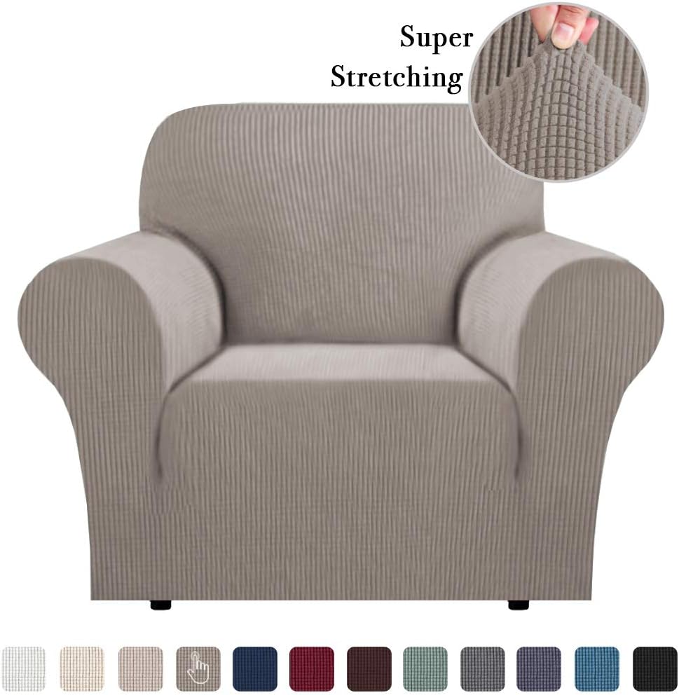 Skid Proof Sofa Covers Stylish Furniture Cover Armchair Slipcover for Moving Jacquard Spandex Couch Covers, Form Fitted Stretch Chair Covers Couch Slip Sofa Covers (Chair, Grey): Home & Kitchen