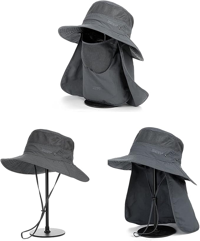 Amazon Bquel 日除け帽 日焼け止め 顔ガード アウトドア 農作業 ガーデニング 庭 紫外線対策に 360度全部カバー ハット Uvカット 日よけ フェイスカバー付き 帽子 グレー バイザー 通販