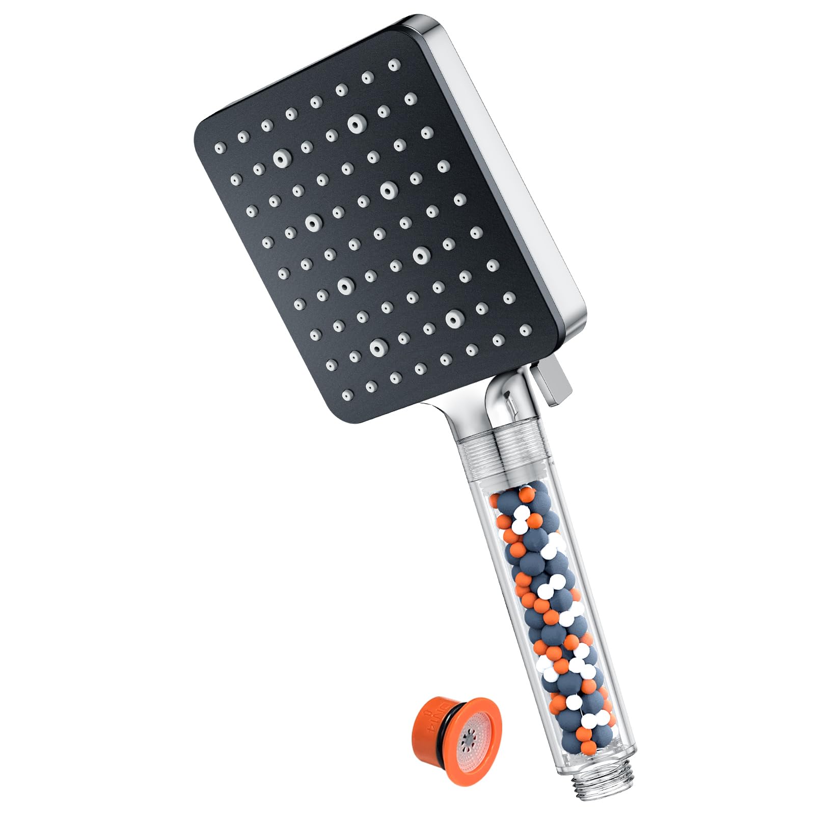 YEAUPE PRO Universal Shower Head with Filter, 115 x 100 mm, Water Saving, 6 Jet Types, High Pressure Rain Shower, Economy, Anti-Limescale Shower Head