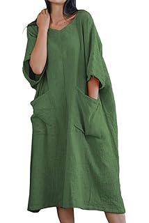 linen maxi shift dress