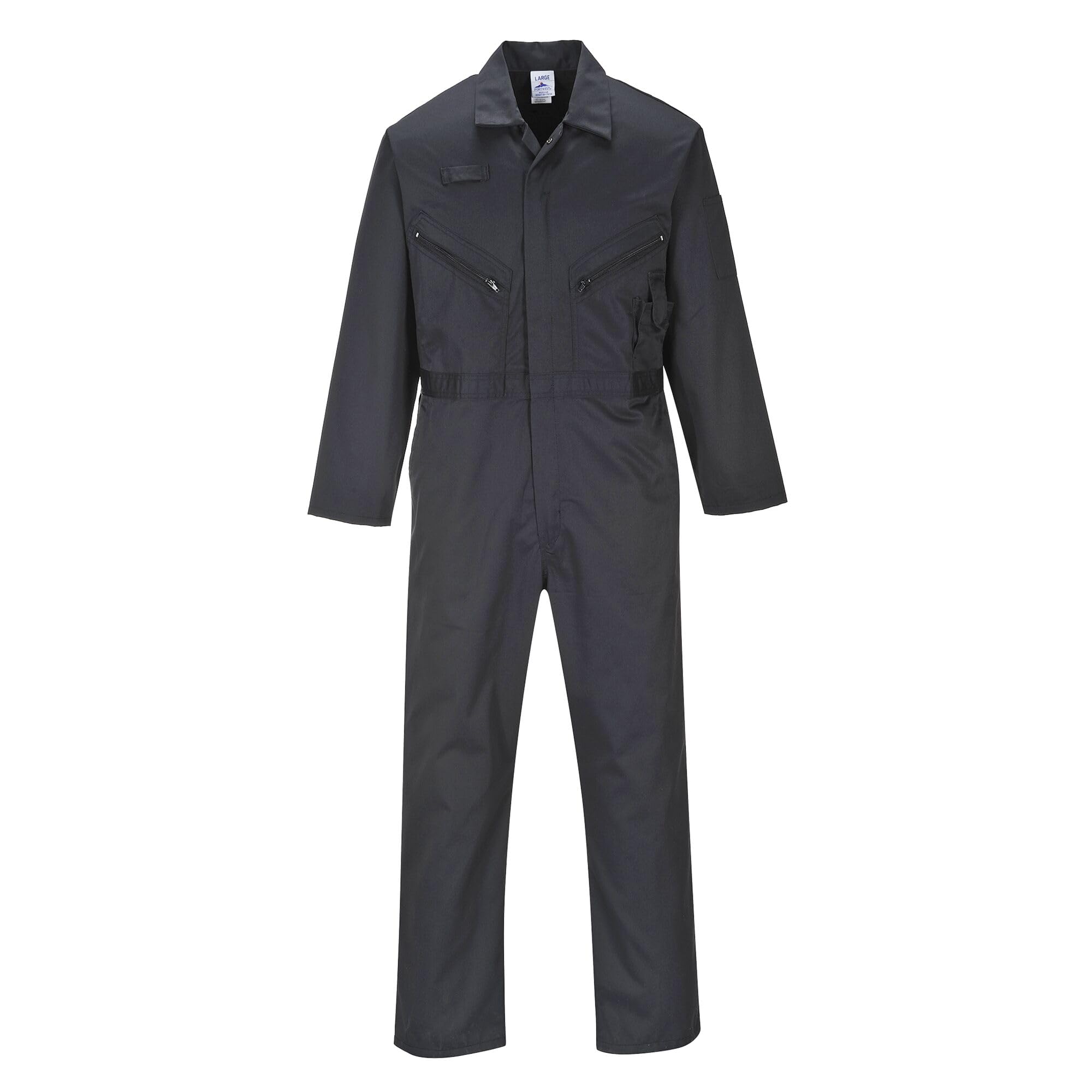 Portwest C813 Men's Liverpool Work Overalls Protective Boiler Suit Polycotton Coveralls Durable Workwear for Mechanics Warehouse Garages DIY Royal Grey, Medium