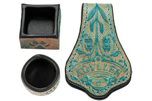 KONLLEN Leather Engraved Chalk Holder Magnetic Vegetable Tanned Leather Pool Cue Snooker Silent Billiard Accessories