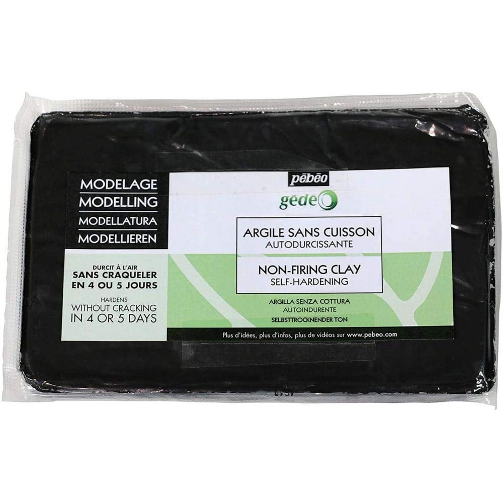 Pebeo GEDEO NON-FIRING MODELLING CLAY 1,5KG LOAF BLACK, 1.5 KG