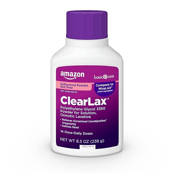 AMAZON BASIC CARE CLEARLAX, POLYETHYLENE GLYCOL 3350 POWDER...