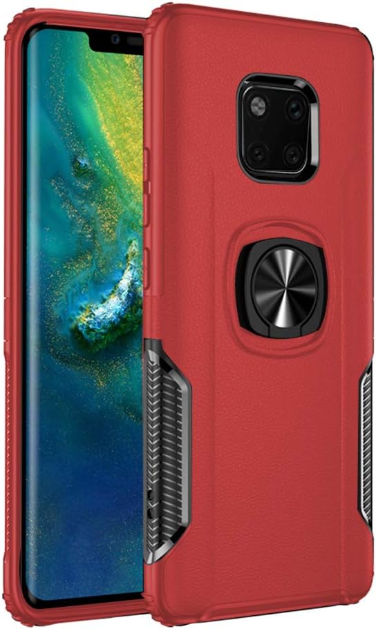 Umhlaba Mate20 Pro Case Compatible with Huawei Mate 20 Pro Cell Phone Cover 360 Rotating Holder Magnet Ring Holder Skin Hwauei Mate20pro Cases Protective Mat 20pro Bumper 6.39 Inch (Red)