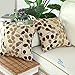 CaliTime Throw Pillow Covers Luxury Chenille Cute Leaves Decorative Cushion Case Shell for Couch Sofa Home 18 X 18 Inches Ecru Brown