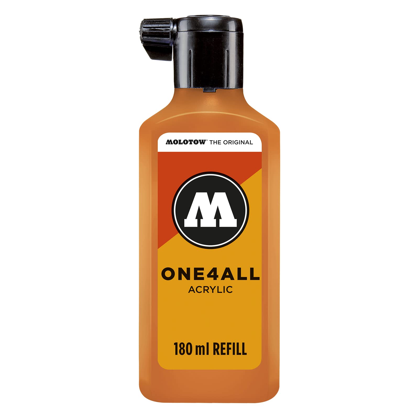 Molotow ONE4ALL Refill Acrylic, Colour 218 Neon Orange, Fluorescent 180 ml, Refill Ink for Permanent Markers