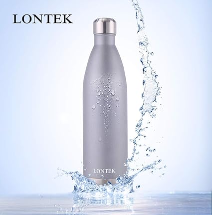 Lontek - Botella de agua de acero inoxidable con doble pared ...