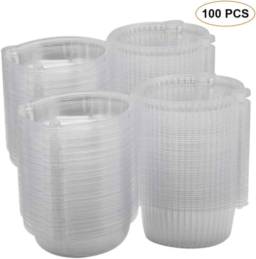 Plastic Individual Single Cupcake Muffin Hamburger Dome Holders Cases Boxes Pods