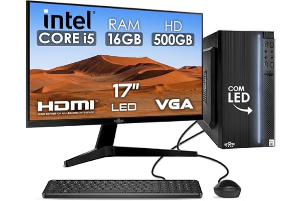 Computador Completo Intel Core i5 16GB HD 500GB Monitor 17