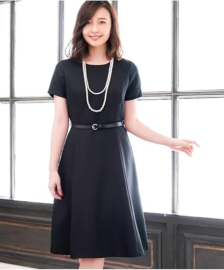 Amazon Co Jp アーヴェヴェ A V V フィットアンドフレアワンピース Web限定サイズ Kbecg L ブラック 服 ファッション小物