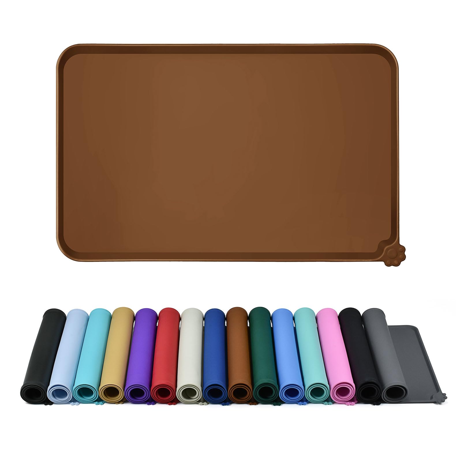 Reopet Silicone Pet Feeding Mat - Waterproof Food Mat With Raised Edges, Prevent Spills - Multiple Colors & Sizes for Pets