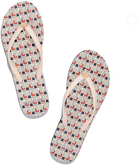 tory burch printed thin flip flops