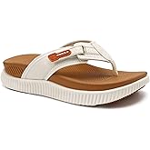 KuaiLu Womens Orthotic Cushion Flip Flops Sport Recovery Walking Sandals for Women with Comfortable Arch Support - Adjustable Flatform Slip On Indoor Outdoor For Summer Casual