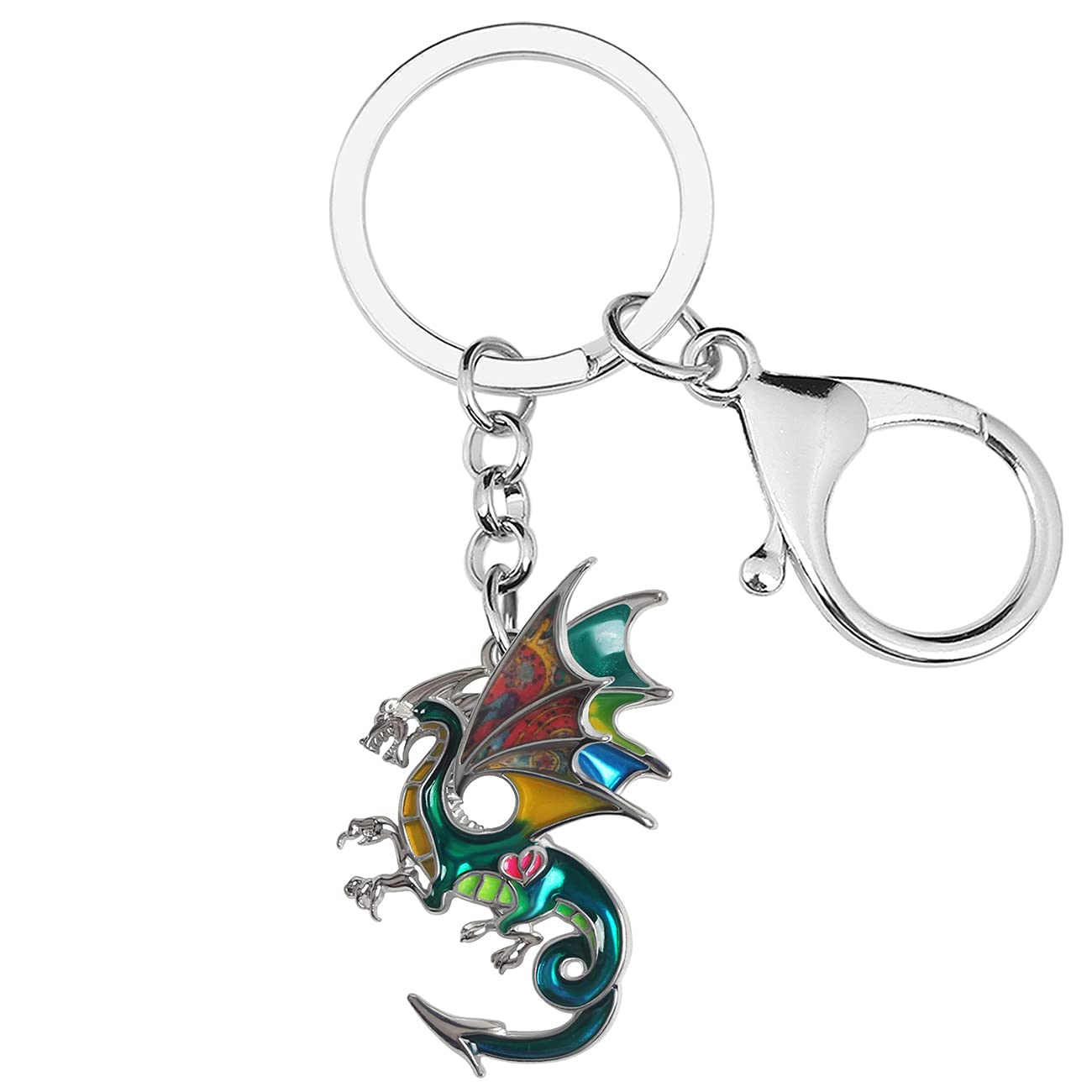 NEWEI Cute Dragon Key Chain Keyring for Women Girls Car Bag Accessories (Basil)